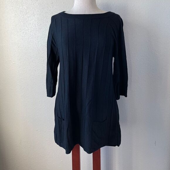 NWT August Silk Black Sweater Top Size M - Picture 1 of 11